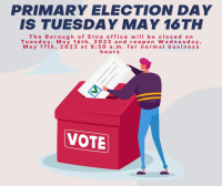 PA Primary Election Day - Borough Office Closed